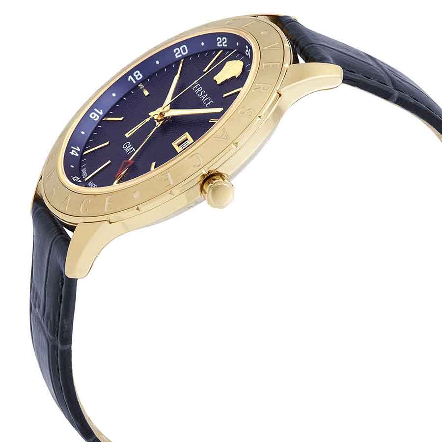  Shop Authentic Versace Univers Navy Blue Dial Navy Blue Leather Strap Watch for Men - VEBK00318 - Luxxuri