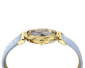 Versace V-Motif Grey Dial Blue Leather Strap Watch for Women - VERE00318