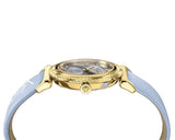 Shop Authentic Versace V-Motif Grey Dial Blue Leather Strap Watch for Women - VERE00318 - Luxxuri