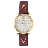  Shop Authentic Versace V-Twist Silver Dial Red Leather Strap Watch for for Women - VELS00519 - Luxxuri