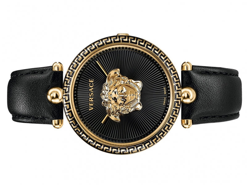  Shop Authentic Versace Palazzo Empire Black Dial Black Leather Strap Watch for Women - VCO020017 - Luxxuri