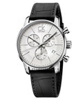  Shop Authentic Calvin Klein City Chronograph Silver Dial Black Leather Strap Watch for Men - K2G271C6 - Luxxuri