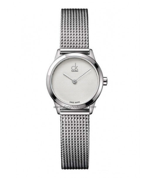  Shop Authentic Calvin Klein Minimal White Dial Silver Mesh Bracelet Watch for Women - K3M2312Y - Luxxuri