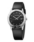  Shop Authentic Calvin Klein Steady Black Dial Black Leather Strap Watch for Women - K7Q211C1 - Luxxuri