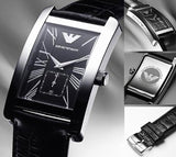  Shop Authentic Emporio Armani Black Dial Black Leather Strap Watch For Men - AR0143 - Luxxuri