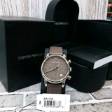  Shop Authentic Emporio Armani Classic Chronograph Brown Dial Brown Leather Strap Watch For Men - AR1734 - Luxxuri
