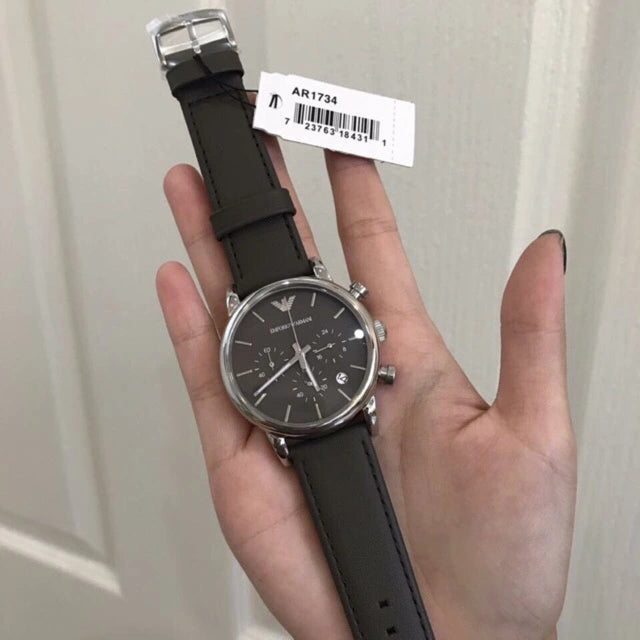  Shop Authentic Emporio Armani Classic Chronograph Brown Dial Brown Leather Strap Watch For Men - AR1734 - Luxxuri