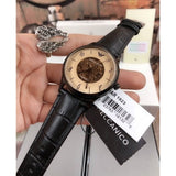  Shop Authentic Emporio Armani Meccanico White Dial Black Leather Strap Watch For Men - AR1923 - Luxxuri