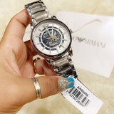  Shop Authentic Emporio Armani Meccanico Automatic Silver Dial Silver Steel Strap Watch for Men - AR60006 - Luxxuri