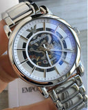  Shop Authentic Emporio Armani Meccanico Automatic Silver Dial Silver Steel Strap Watch for Men - AR60006 - Luxxuri