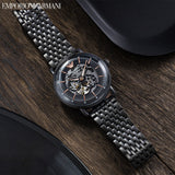  Shop Authentic Emporio Armani Automatic Multifunction Black Dial Black Mesh Bracelet Watch For Men - AR60025 - Luxxuri