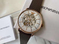  Shop Authentic Emporio Armani Meccanico Automatic White Dial Brown Leather Strap Watch For Men - AR60027 - Luxxuri
