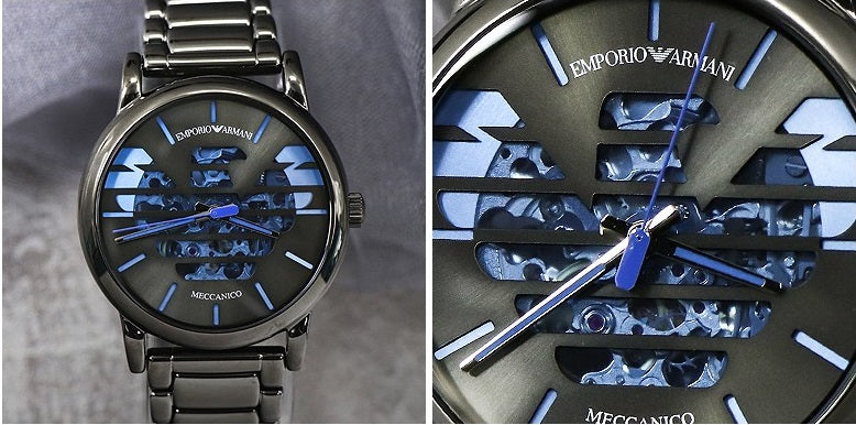  Shop Authentic Emporio Armani Meccanico Automatic Grey Dial Grey Steel Strap Watch For Men - AR60029 - Luxxuri