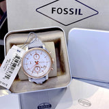  Shop Authentic Fossil Original Boyfriend White Dial Light Blue Leather Strap Watch for Women - ES4045 - Luxxuri
