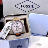  Shop Authentic Fossil Original Boyfriend Sport Chronograph Beige Dial Brown Leather Strap Watch for Women - ES4046 - Luxxuri
