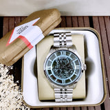  Shop Authentic Fossil Townsman Automatic Skeleton Blue Dial Silver Steel Strap Watch for Men - ME3073 - Luxxuri