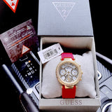  Shop Authentic Guess Solstice Diamonds Gold Dial Red Rubber Strap Watch for Women - GW0484L1 - Luxxuri