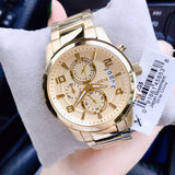  Shop Authentic Guess Analog Chronograph Gold Dial Gold Steel Strap Watch for Men - W0075G5 - Luxxuri