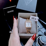  Shop Authentic Guess Vanity Diamonds Silver Dial Gold Steel Strap Watch for Women - W1030L4 - Luxxuri