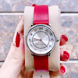  Shop Authentic Marc Jacobs Roxy Silver Dial Red Leather Strap Watch for Women - MJ1632 - Luxxuri