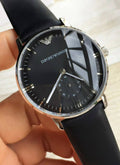  Shop Authentic Emporio Armani Gianni Quartz Black Dial Black Leather Strap Watch For Men - AR0382 - Luxxuri