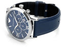  Shop Authentic Emporio Armani Giovanni T Bar Chronograph Quartz Blue Dial Blue Leather Strap Watch For Men - AR11226 - Luxxuri