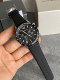  Shop Authentic Emporio Armani Mario Chronograph Black Dial Black Leather Strap Watch For Men - AR11243 - Luxxuri