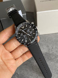  Shop Authentic Emporio Armani Mario Chronograph Black Dial Black Leather Strap Watch For Men - AR11243 - Luxxuri