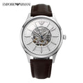  Shop Authentic Emporio Armani Meccanico White Dial Brown Leather Strap Watch For Men - AR1946 - Luxxuri
