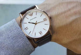  Shop Authentic Emporio Armani Dress Quartz White Dial Brown Leather Strap Watch For Men - AR11011 - Luxxuri