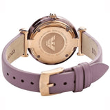  Shop Authentic Emporio Armani Gianni Mother of Pearl Dial Purple Leather Strap Watch For Women - AR11003 - Luxxuri