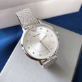 Emporio Armani Kappa Silver Dial Silver Mesh Bracelet Watch For Women - AR11128