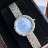  Shop Authentic Emporio Armani Rosa Diamonds Mother of Pearl Blue Dial Silver Mesh Bracelet Watch For Women - AR11380 - Luxxuri