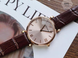  Shop Authentic Emporio Armani Classic Quartz Pink Dial Brown Leather Strap Watch For Women - AR1911 - Luxxuri
