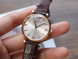  Shop Authentic Emporio Armani Classic Quartz Pink Dial Brown Leather Strap Watch For Women - AR1911 - Luxxuri