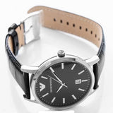  Shop Authentic Emporio Armani Classic Quartz Black Dial Black Leather Strap Watch For Men - AR2429 - Luxxuri