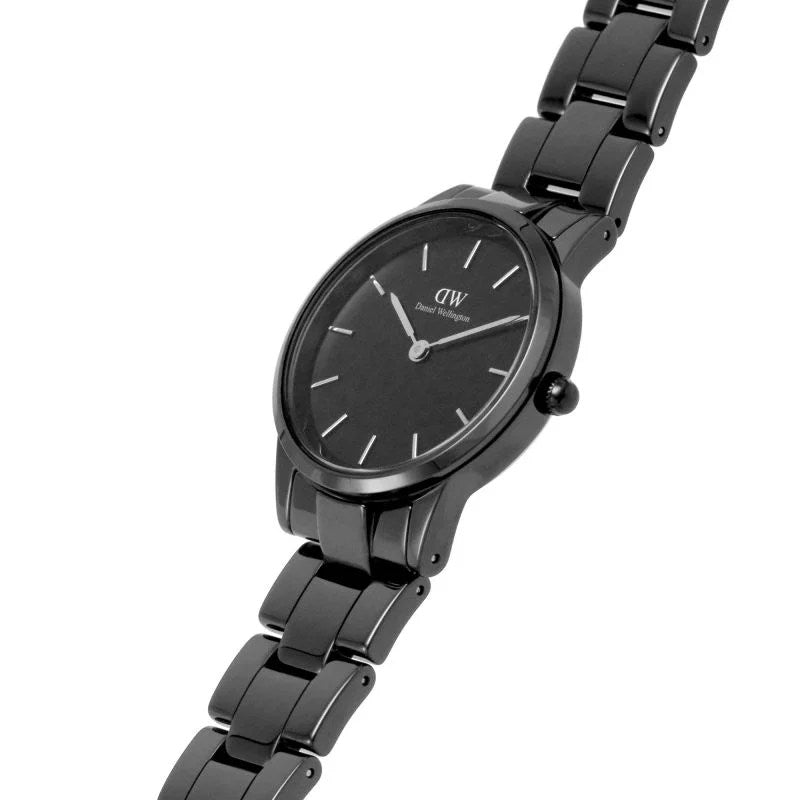  Shop Authentic Daniel Wellington Iconic Link Ceramic Black Dial Black Steel Strap Watch For Women - DW00100414 - Luxxuri