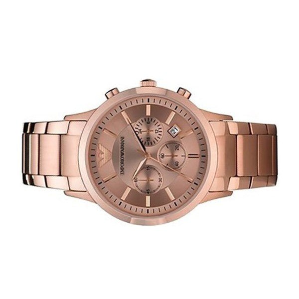  Shop Authentic Emporio Armani Classic Rose Gold Chronograph Steel Strap Watch For Men - AR2452 - Luxxuri