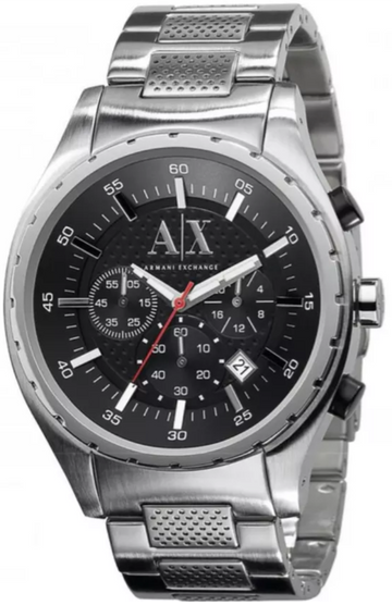  Shop Authentic Armani Exchange Miami Chronograph Black Dial Silver Steel Strap Watch For Men - AX1057 - Luxxuri