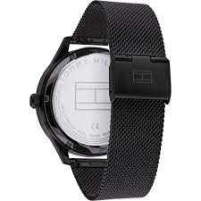  Shop Authentic Tommy Hilfiger Spencer Skeleton Black Dial Black Mesh Bracelet Watch for Men - 1791644 - Luxxuri