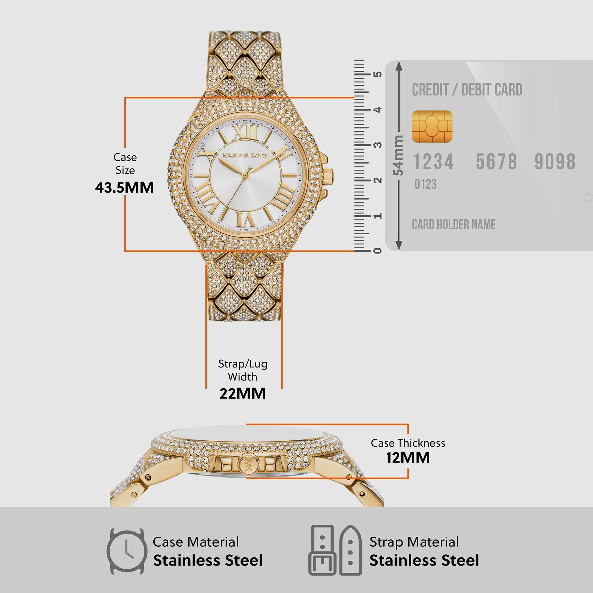  Shop Authentic Michael Kors Camille Three-Hand Crystals White Dial Gold Steel Strap Watch for Women - MK4800 - Luxxuri