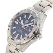  Shop Authentic Tag Heuer Aquaracer Automatic Blue Dial Silver Steel Strap Watch for Men - WBD2112.BA0928 - Luxxuri