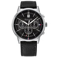  Shop Authentic Tommy Hilfiger Kyle Quartz Black Dial Black Leather Strap Watch for Men - 1791630 - Luxxuri