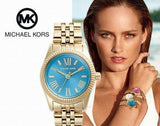  Shop Authentic Michael Kors Lexington Quartz Blue Dial Gold Steel Strap Watch For Women - MK3271 - Luxxuri