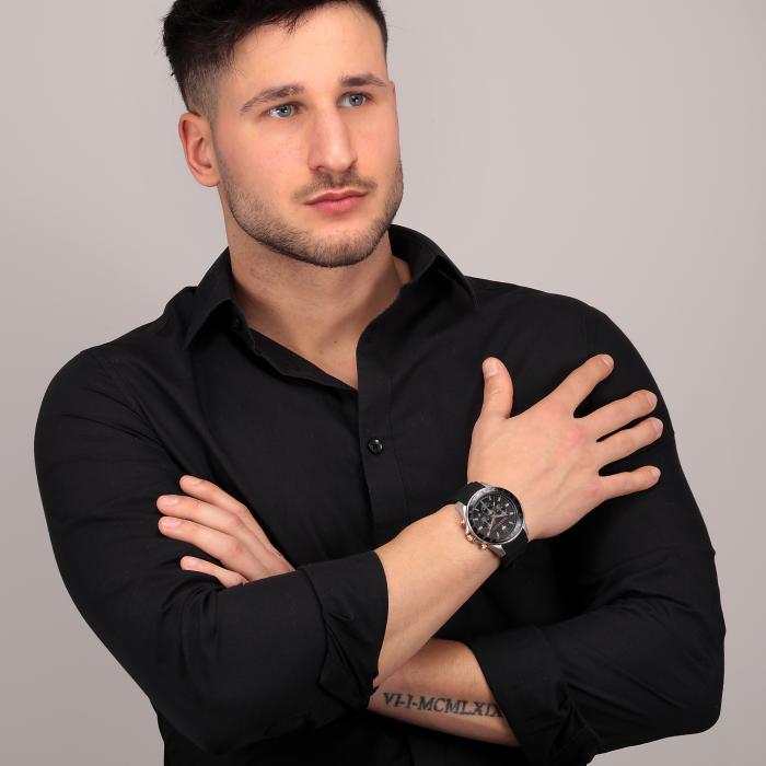 Maserati SFIDA 44mm Black Silicon Chronograph Watch For Men - R8871640002