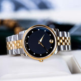  Shop Authentic Movado Museum Classic Diamonds Black Dial Two Tone Steel Strap Watch For Men - 0606879 - Luxxuri