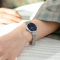 Emporio Armani Gianni T Bar Dark Blue Dial Silver Stainless Steel Watch For Women - AR11091
