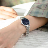  Shop Authentic Emporio Armani Gianni T Bar Dark Blue Dial Silver Stainless Steel Watch For Women - AR11091 - Luxxuri