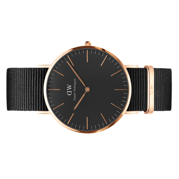  Shop Authentic Daniel Wellington Classic Cornwall Black Dial Black Nylon Strap Watch For Women - DW00100148 - Luxxuri