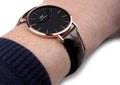  Shop Authentic Daniel Wellington Classic York Black Dial Brown Leather Strap Watch For Women - DW00100140 - Luxxuri